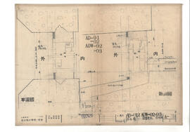 大島町立　差木地小学校・校舎; 資料名称:AD-01.2 ADW-02.03 ホール南 図書室北 ホール北; 縮尺:1:原寸