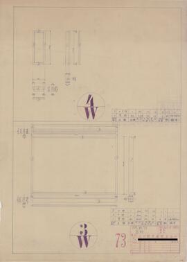 PM.NO.73；資料名称:窓枠 [部材数量計算表]；縮尺:1:10；作成年月日:昭和23年8月25日