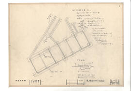 宇宙科学館; 資料名称:事ム棟基礎伏変更図; 縮尺:1:100