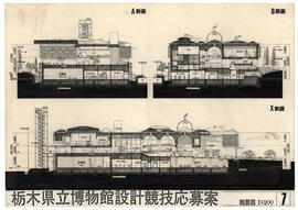 栃木県立博物館; 資料名称:断面図; 縮尺:1:200