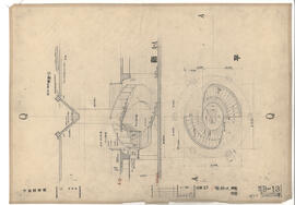 宇宙科学館; 資料名称:詳細13 階段-A 平面 断面; 縮尺:1:50