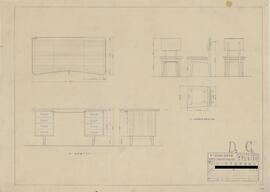 日本相互銀行東京本店；資料名称:重役室デスク、社長副社長重役室小椅子；縮尺:1:10；作成年月日:昭和26年12月27日