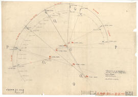 宇宙科学館; 資料名称:大屋根庇（上端） 姿図ー修正図; 縮尺:1:100